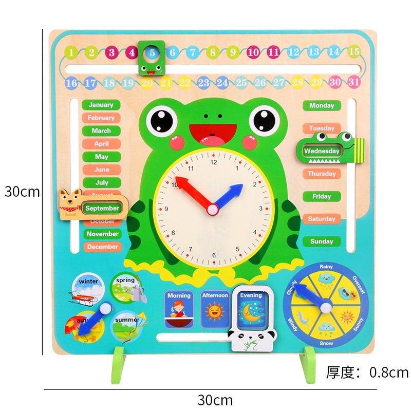 Teaching Clock Kids Educational Toys Montessori Wooden Busy Board Kids Gift