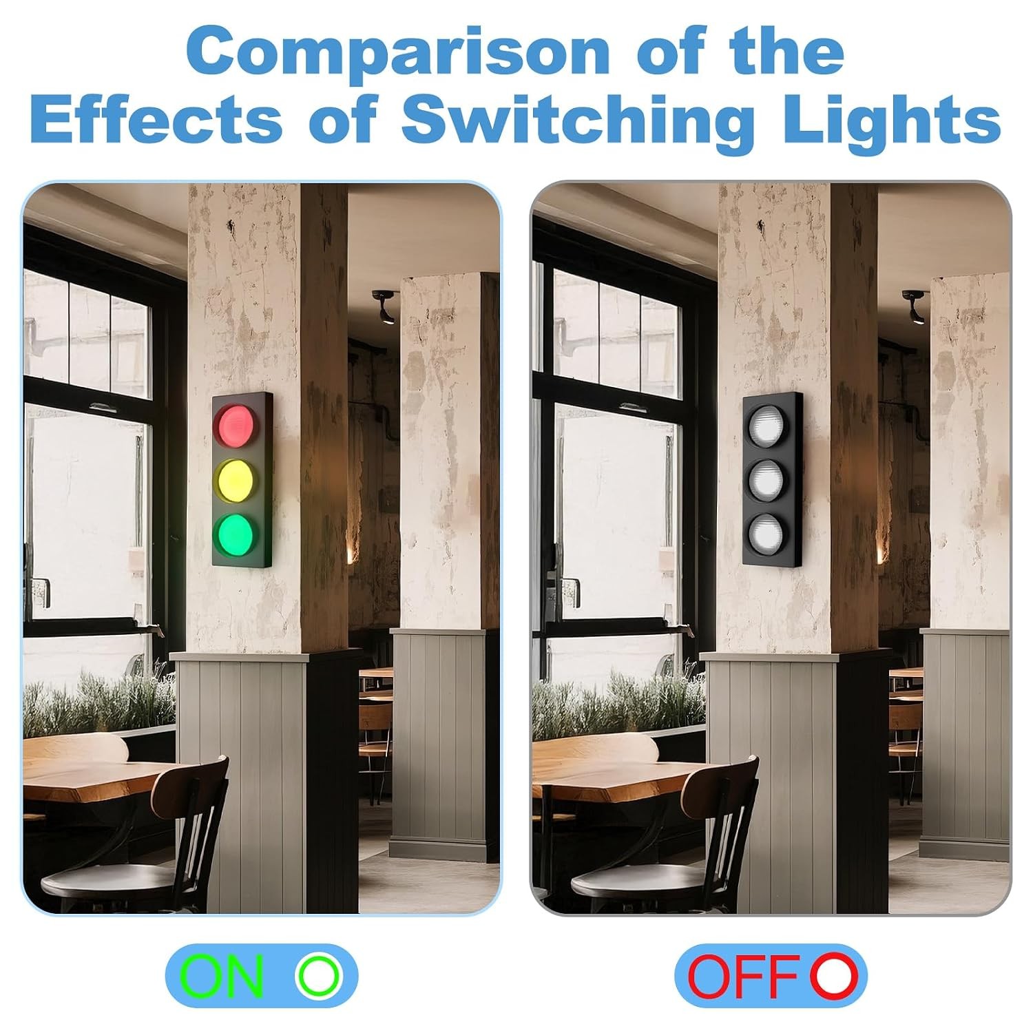 Remote Control LED Traffic Light Wall Lamp Easy Installation Decorative