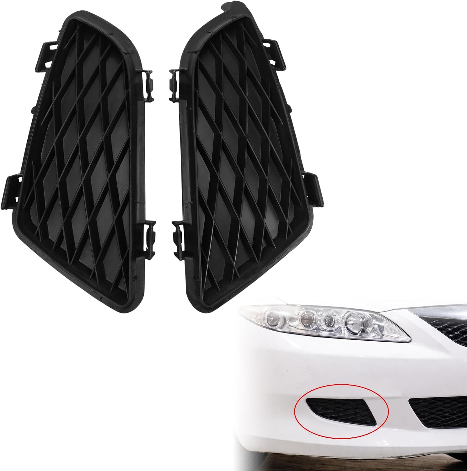 Fog Light Lamp Grille Cover Fit for Mazda 6 2002 2003 2004 2005 2006 2007 2008 –