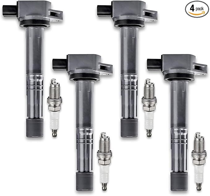 Set of 4 Ignition Coil Pack Spark Plugs Replacement for Honda Accord CRV Civic