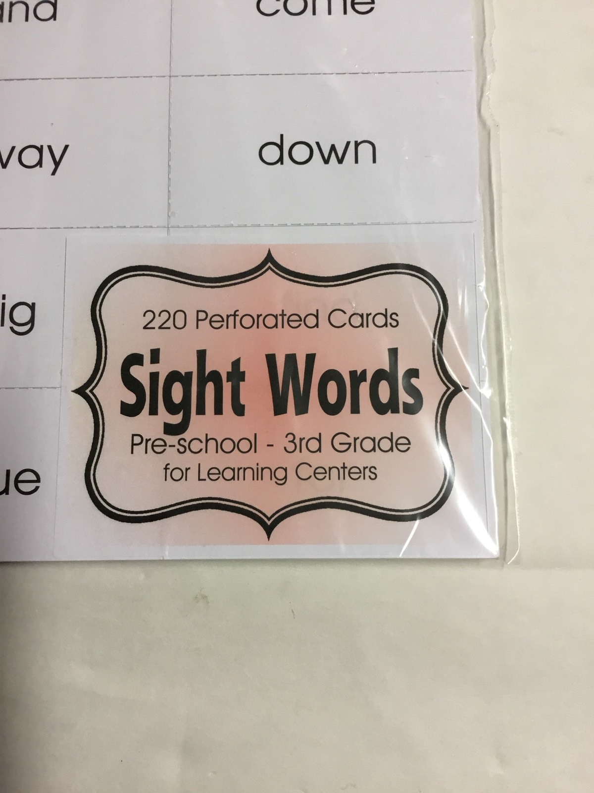 220 Sight Words – Flash Card Kit Prekindergarten – Third Grade words