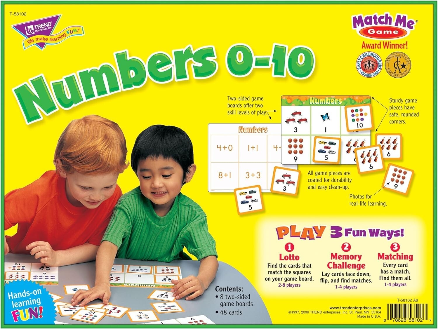 TREND ENTERPRISES: Match Me Game?Numbers 0-10, Learn Numbers and Practice
