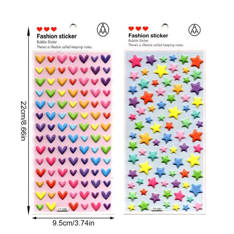 5Sheets Silicone Foam Stickers Journal Decor Phone Camera Decoration Stickers