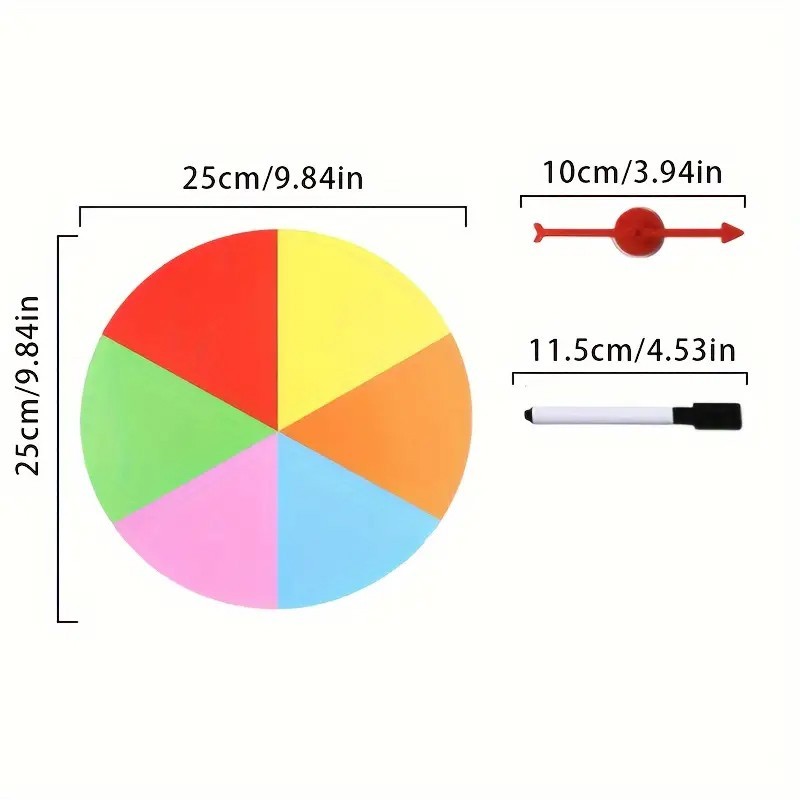 6 Colors Magnetic Dry Erase Spinning Board Teaching Tool Blackboard Classroom