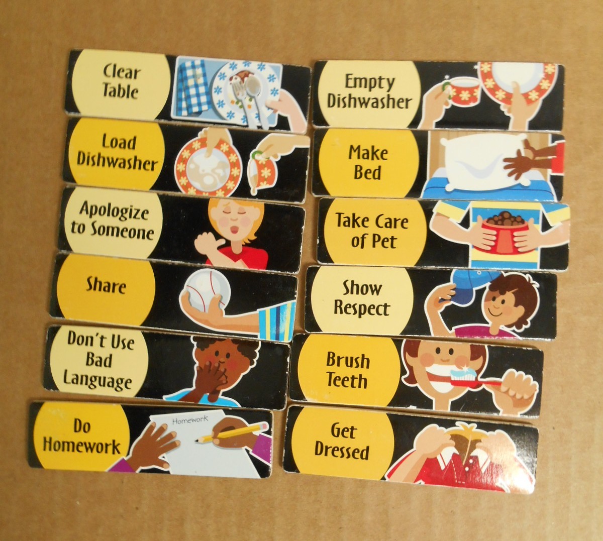 Melissa and Doug Lot of 85 Responsibility Chore Chart Magnet Replacement P14