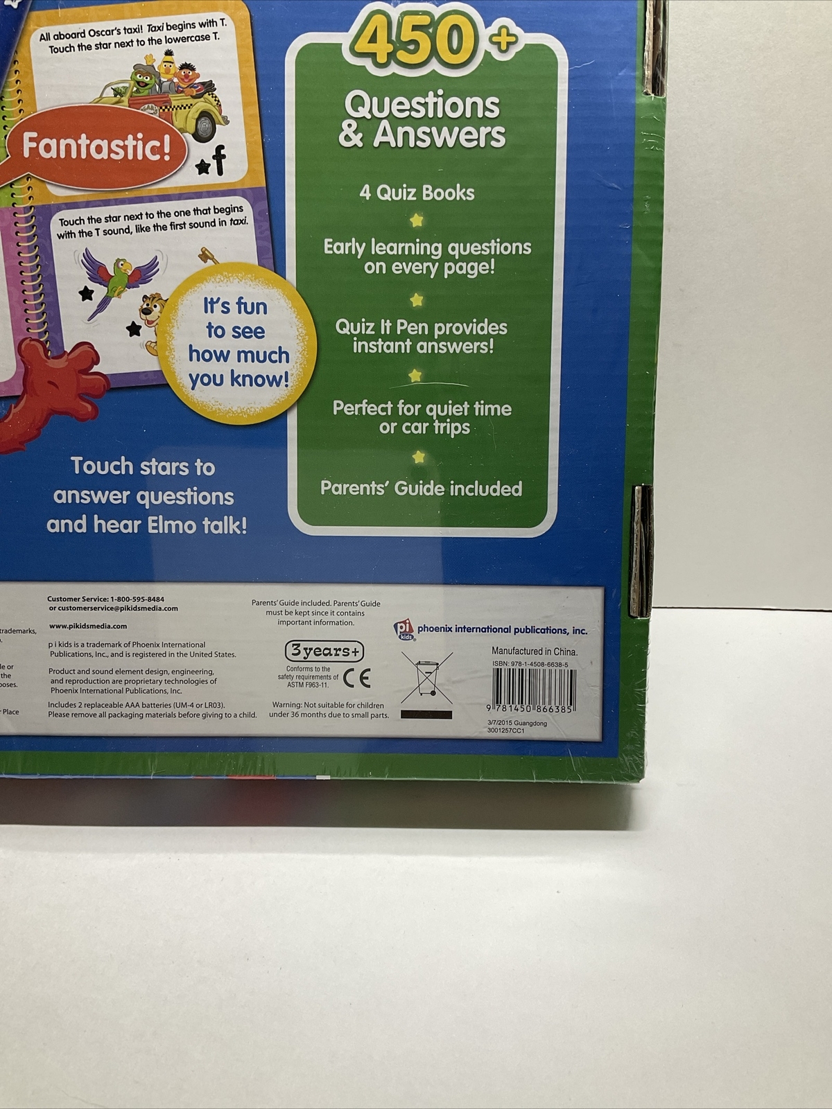 Excellent Quiz It Pen age 3+ PRESCHOOL 4x Books 450 Questions Sesame Street Elmo