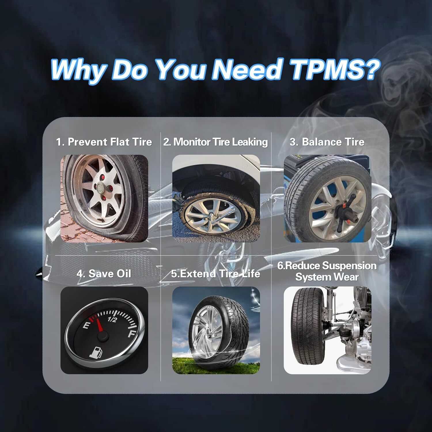 Tire Pressure Monitoring System Sensor (TPMS) 315MHz Compatible for Chevrolet