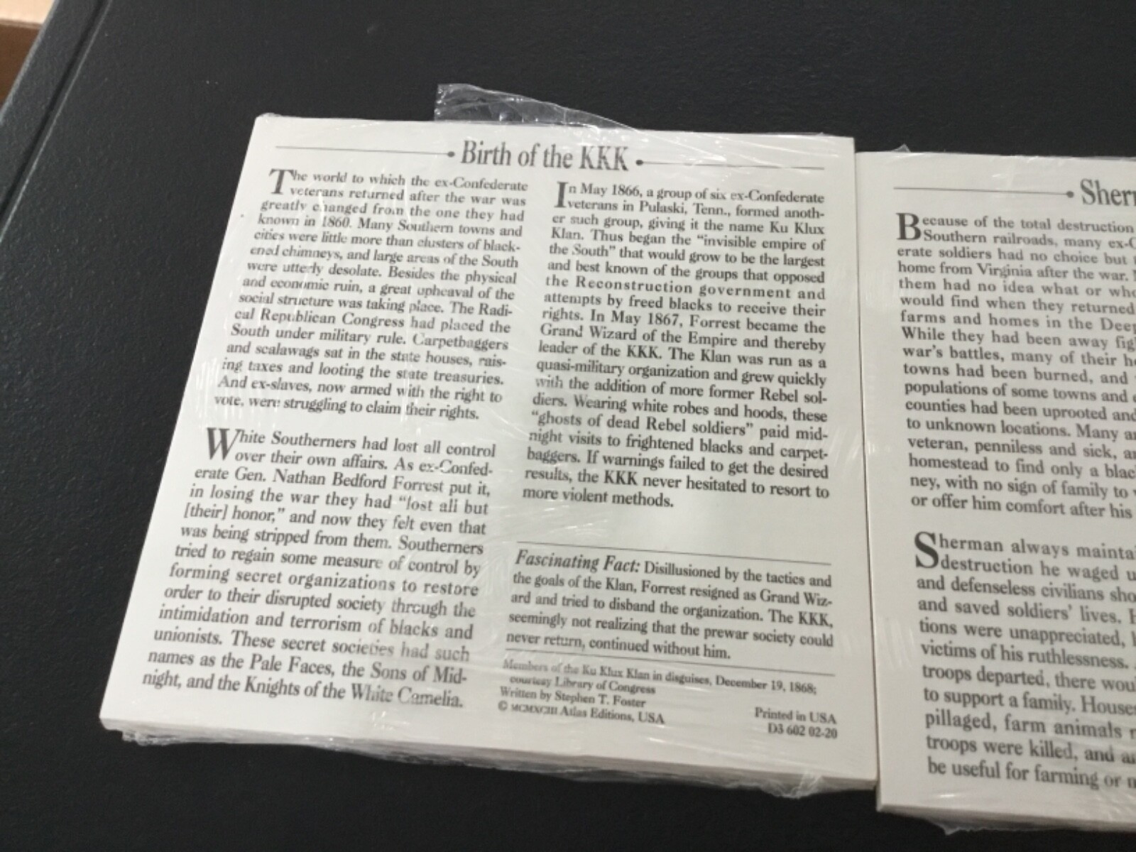 History Information Cards (3) Packs, West Virginia, Kansas, and US