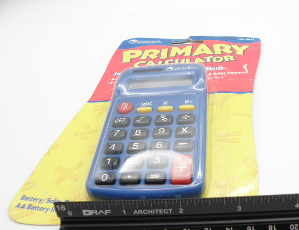 Primary Calculator Learning Resources Solar & Battery Powered LER 0037 NOS