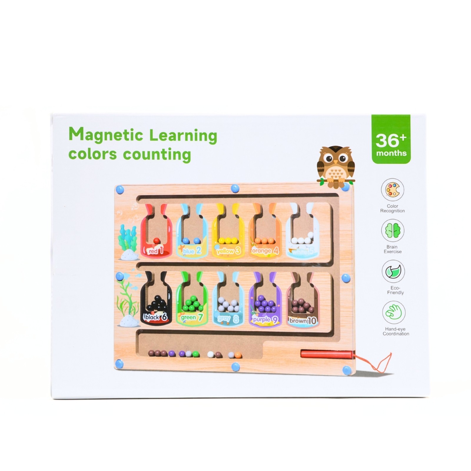 Magnetic Color Sorting & Counting Board Toy for Kids–Montessori Learning Puzzle