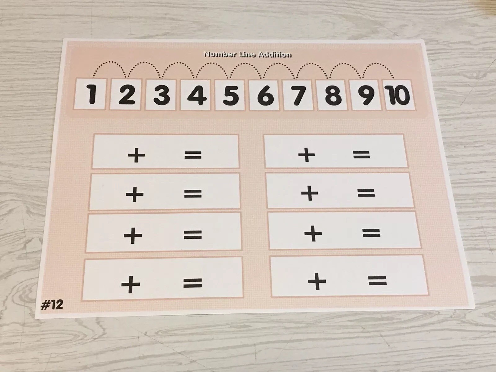Classroom Set of 10 – Laminated Math Work Mats – Dry Erase #012
