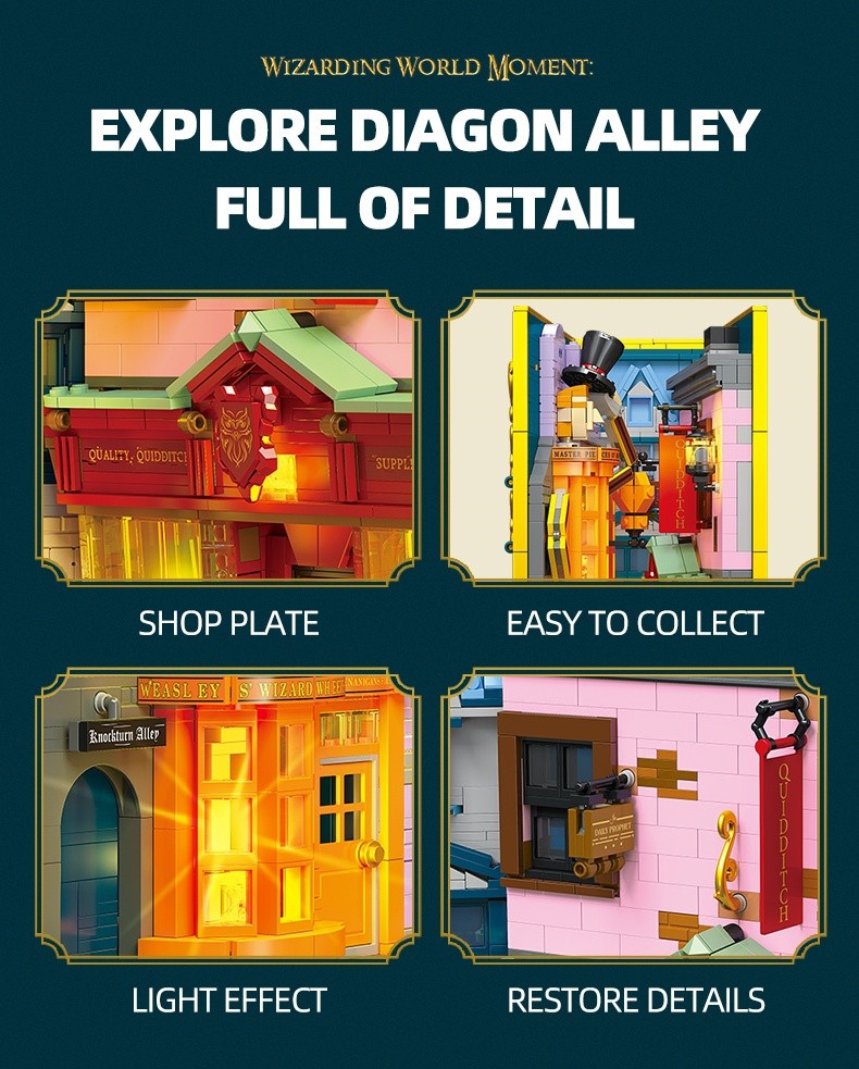 Diagon Alley Book: Weasleys’ Joke Shop / Quidditch Boutique Building Block Set