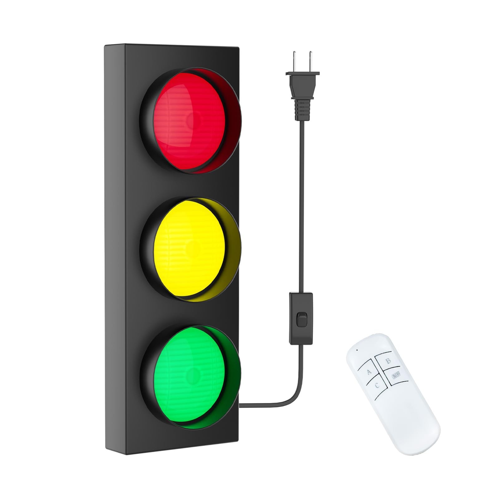 Traffic Light Lamp Decor on Wall: Remote Control LED with Easy Installation -…
