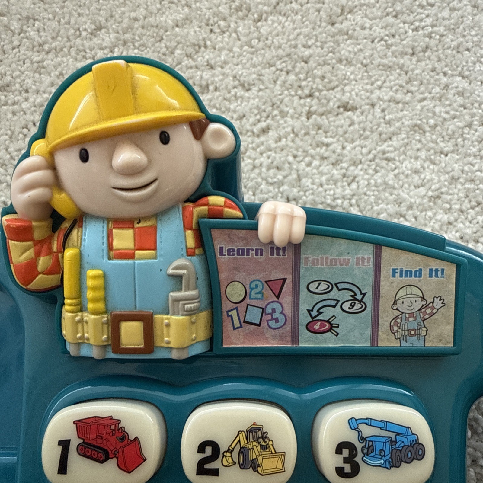 Vintage Bob the Builder Talking Toy Telephone | 2002 Tiger Hasbro | Rare *WORKS*
