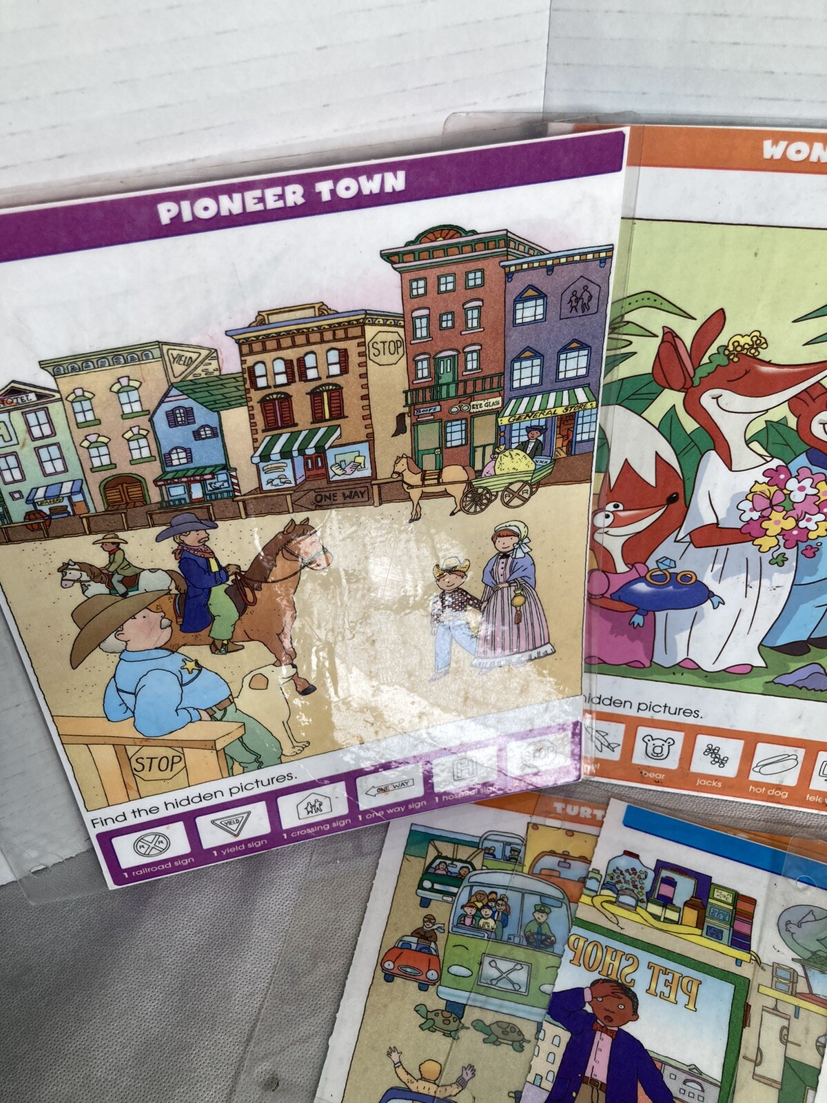 Lot Of 15 Double Sided Loose Laminated Sheets Find Hidden Pictures Activity