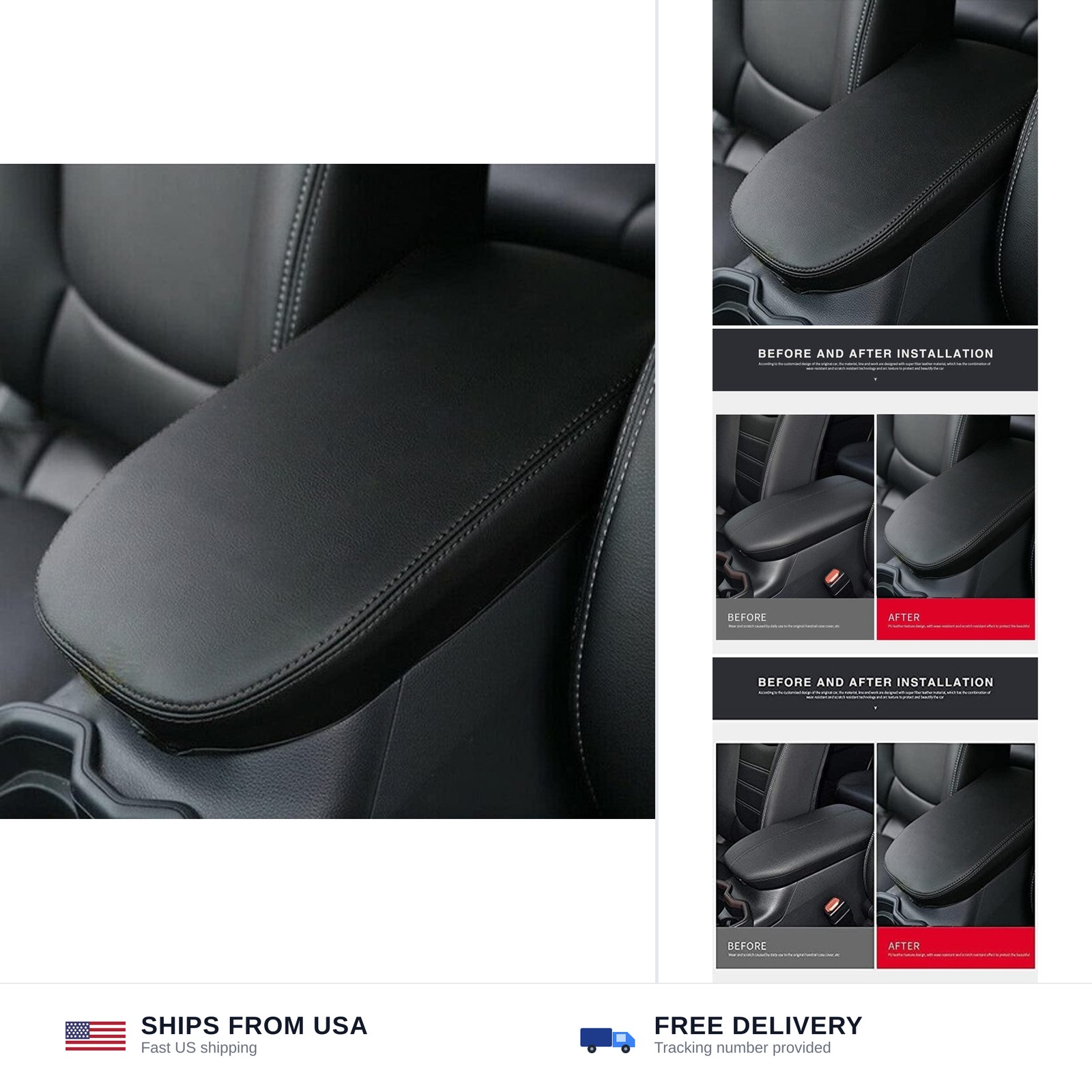 INTGET Center Console Armrest Cover for 2025 Toyota RAV4 Accessories 2024 202…