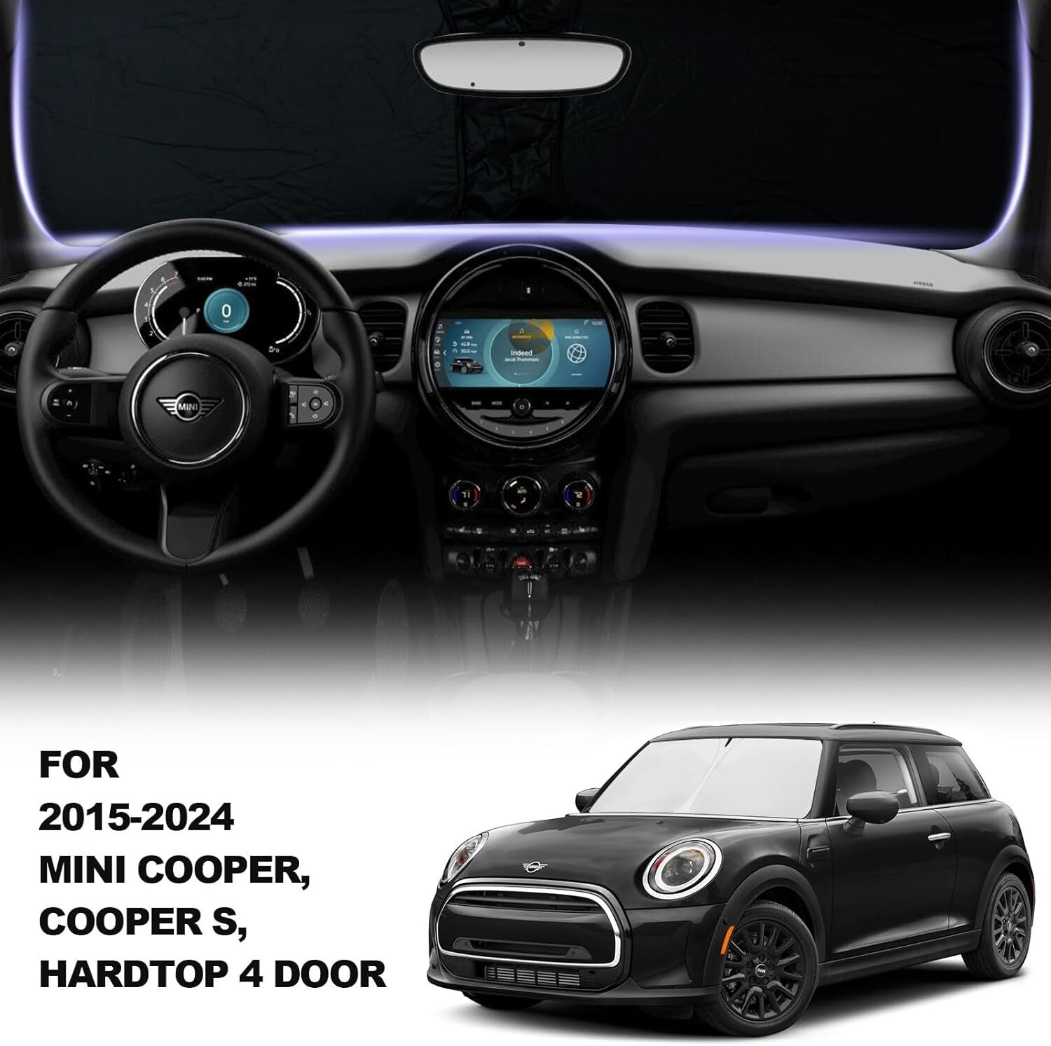 Union Jack Flag Front Windshield Sunshade fit for 2015-2024 Mini Cooper Cooper S