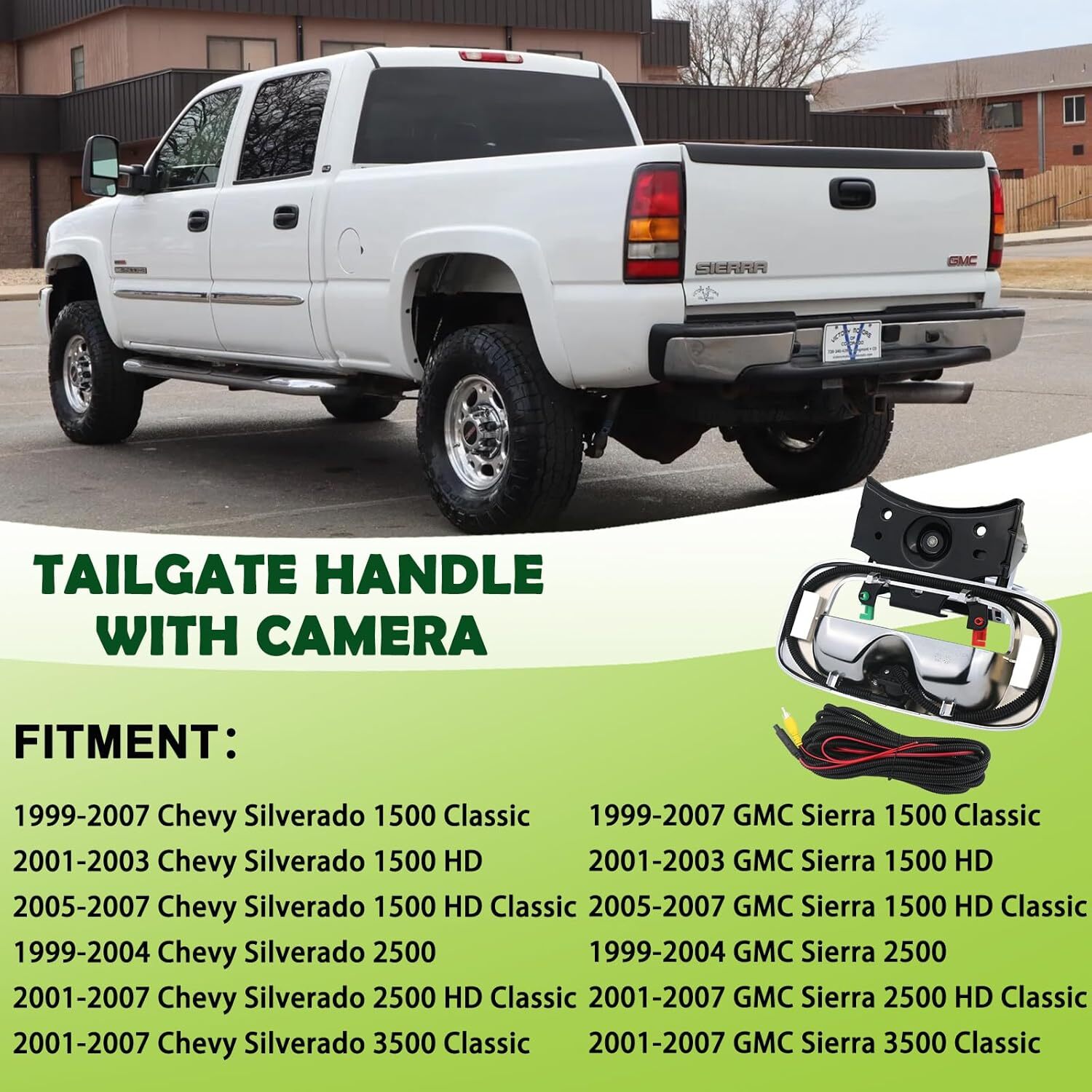 Backup Camera Tailgate Handle Rear View Camera Liftgate Latch Handle Chrome