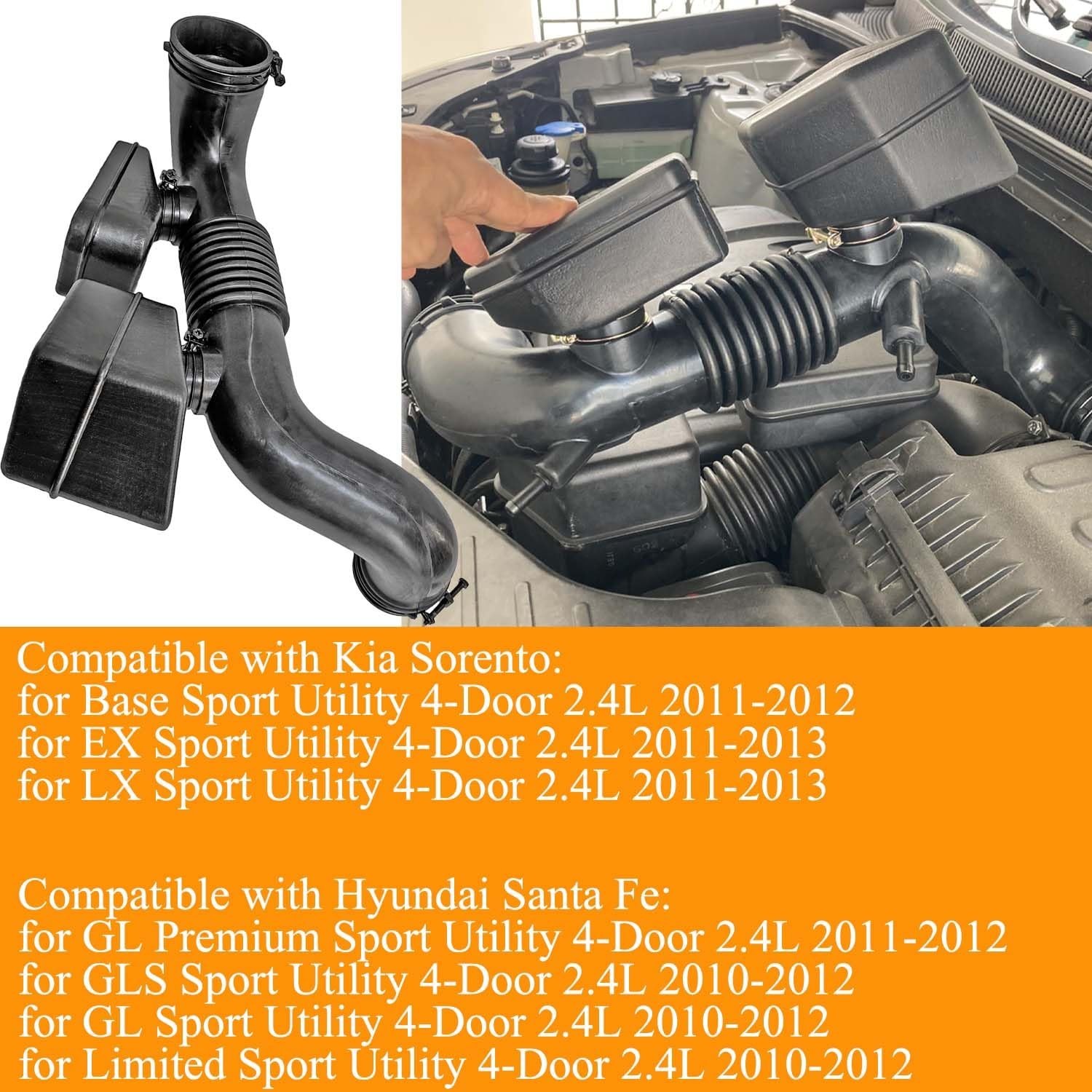 281402P200 Engine Air Cleaner Intake Hose Tube Compatible with Kia Sorento 2….