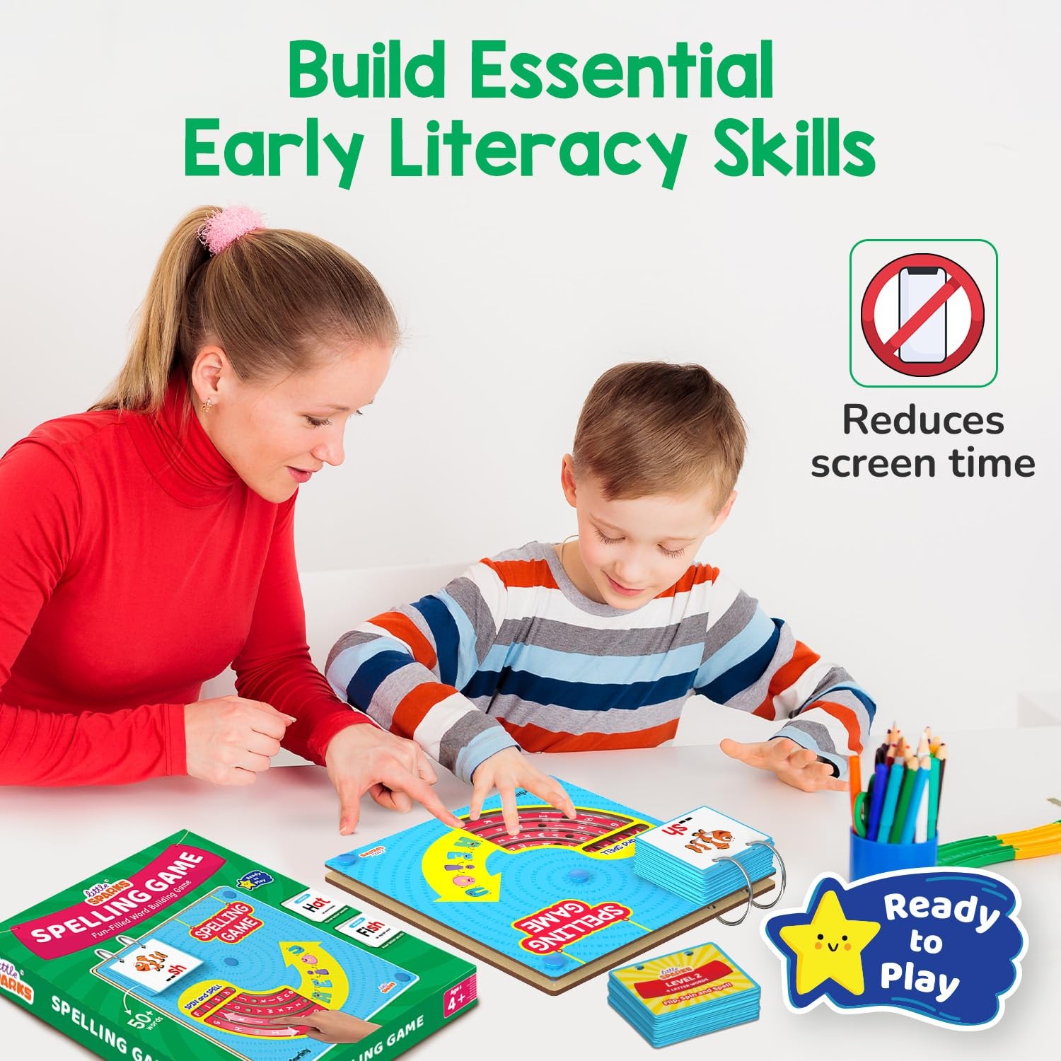 Spelling Game for Kids Ages 4, 5, 6, 7, 8 Years Old | Wooden Phonics & CVC Wo…