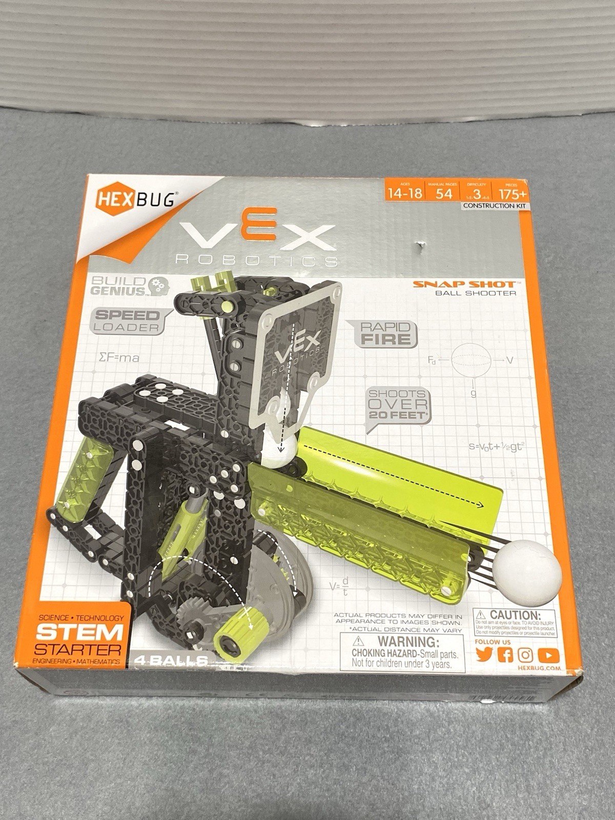 HEXBUG – VEX Robotics Snap Shot Ball Shooter Contruction Kit 14+Manual Sealed Pi