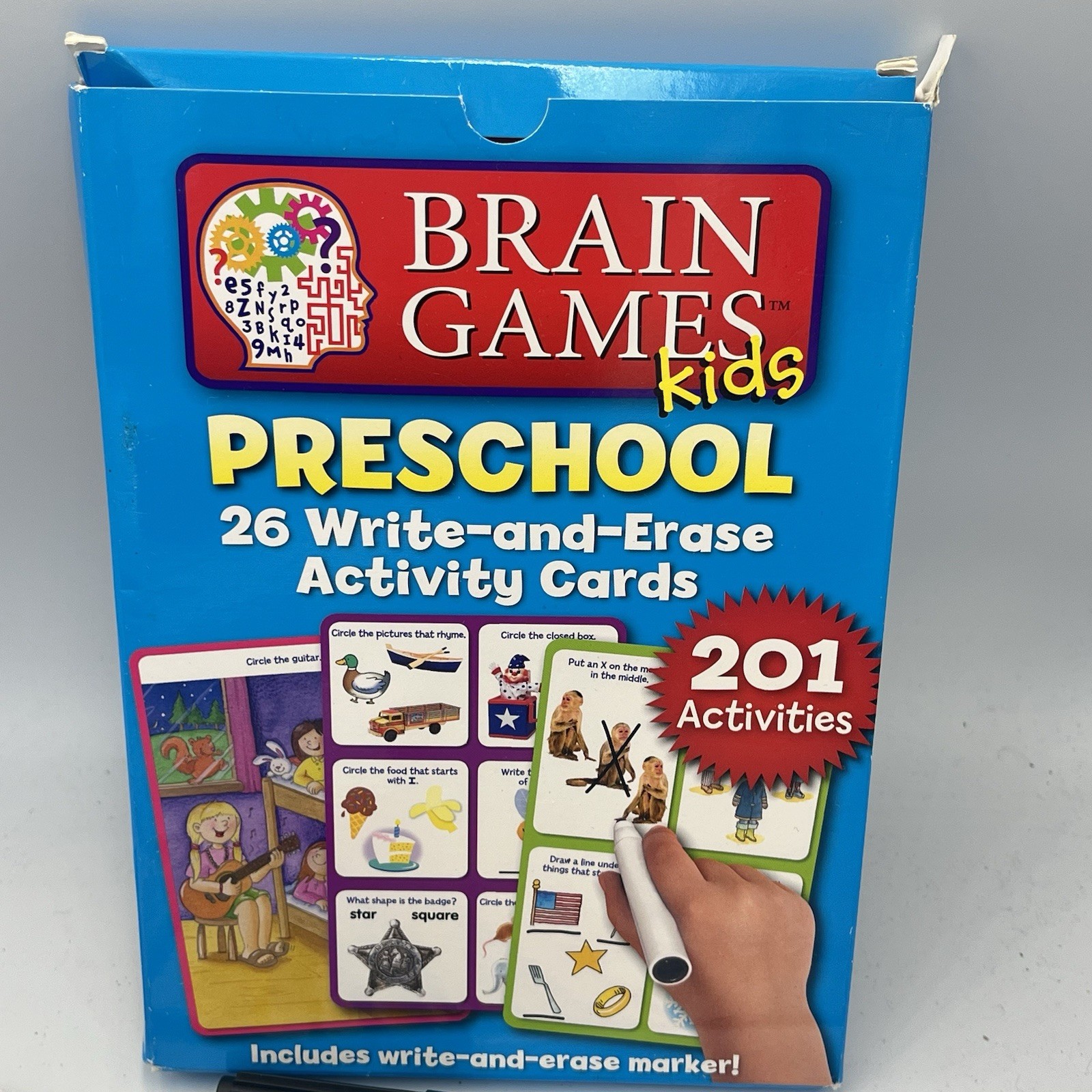Brain Games Kids Preschool & Kindergarten Write-and-Erase Activity Cards