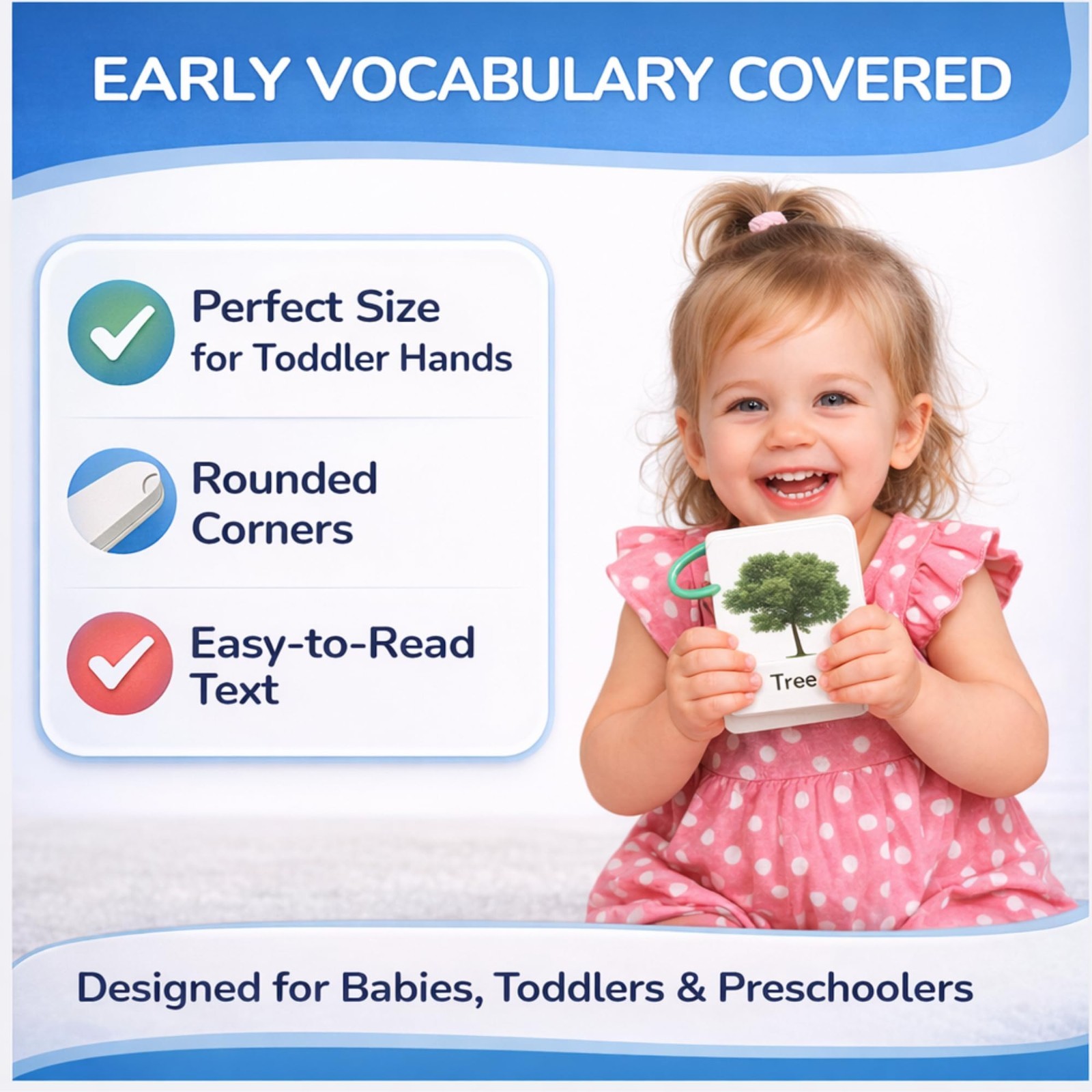 250 Toddler Flash Cards 1-3 with Rings – ABC Learning, Improve Speech Skills!