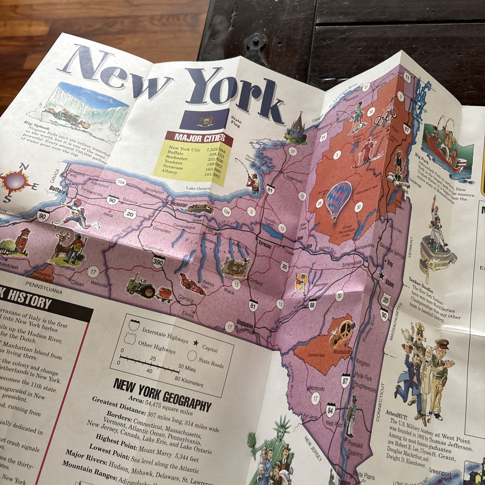 Vintage HIGHLIGHTS WHICH WAY USA? NEW YORK State Facts Puzzle Book & Map