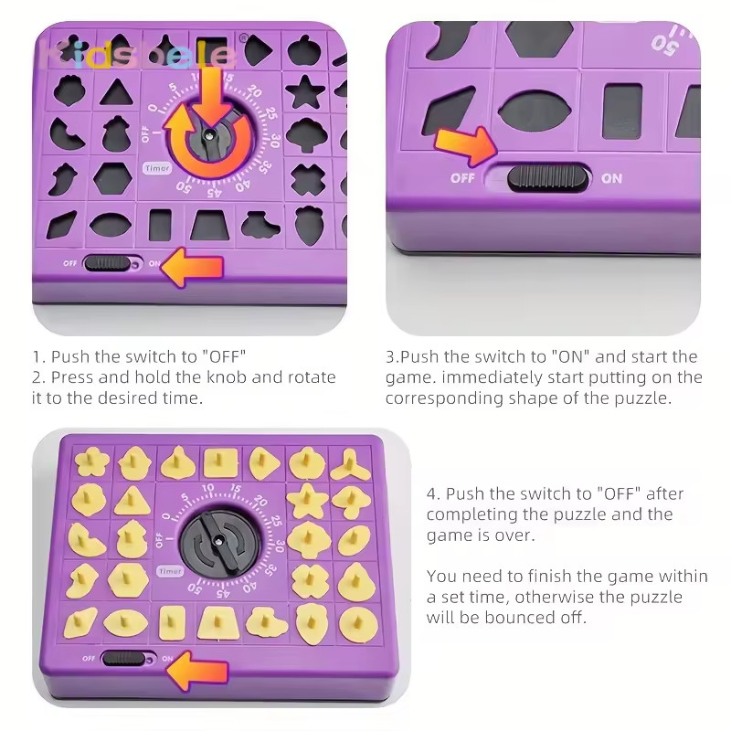 Pop Up Time Game Board Puzzle for Kids Shape Matching Educational Toy