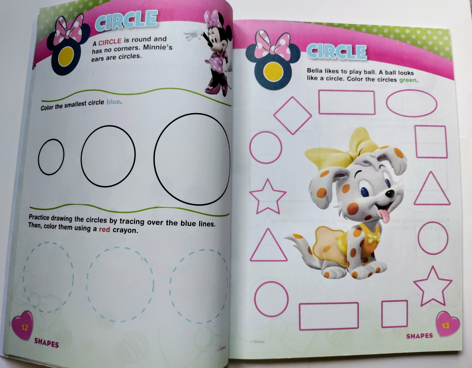 Disney Princess Math, Coloring Pages, Crayons & Minnie Colors, Shapes: Set of 4