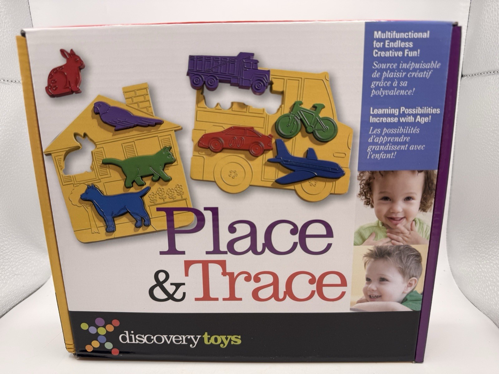 Discovery Toys Place & Trace Puzzle Stencil Shapes Set Educational Model 1987