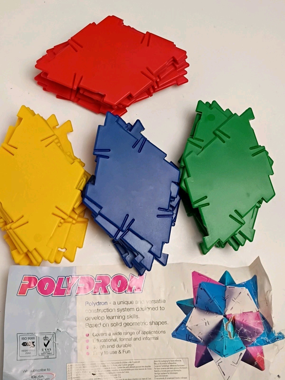 Polydron 40 Pieces Triangles Geometric 3D Shape Building