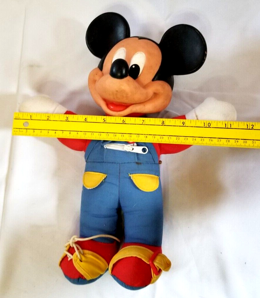 Mattel Mickey Mouse Learn How to Dress Doll Plush Toy Disney VTG 1980s Zip Tie