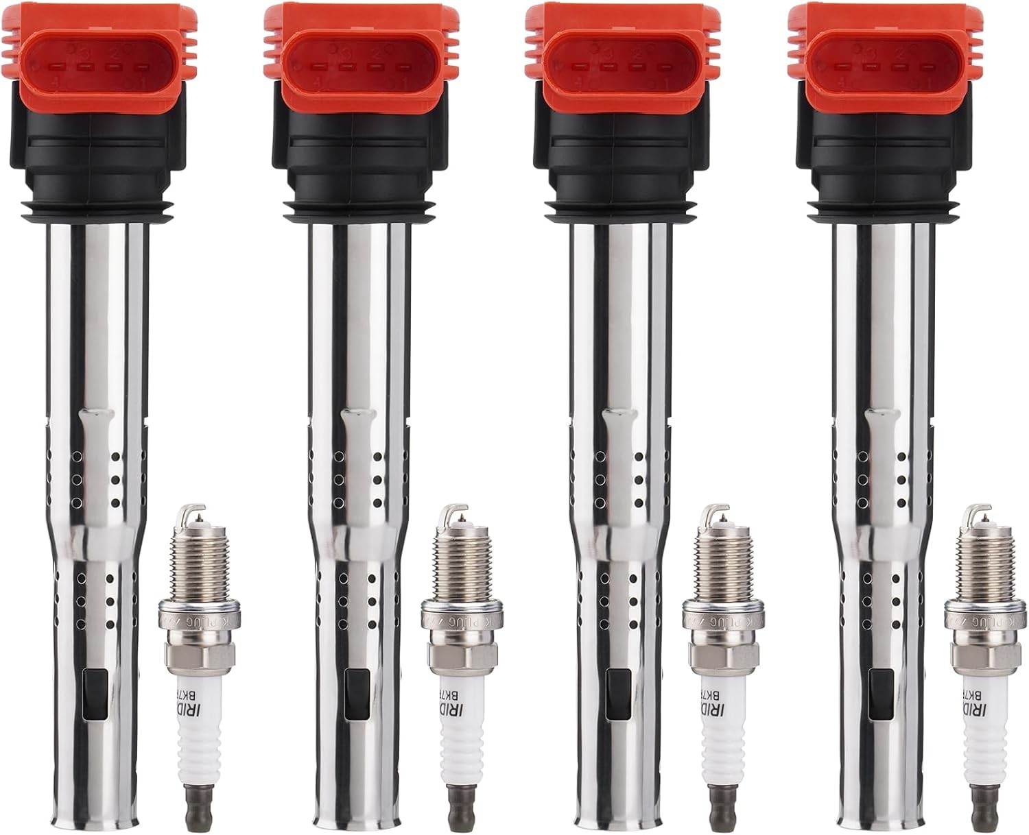 Ignition Coil Packs UF529 & Spark Plugs Set of 4,Compatible with Audi Volkswagen