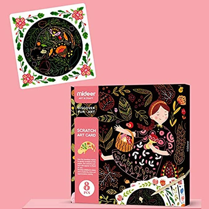 MiDeer Scratch Art Card Children Scraping Paper Handmade DIY Drawing Card Early