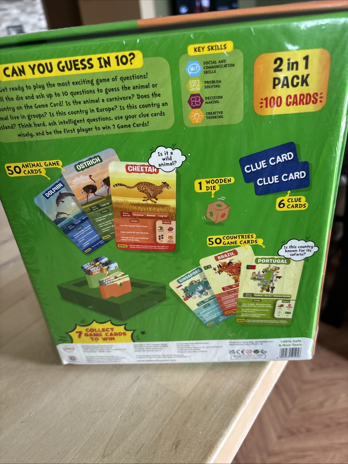 NIB Skillmatics Guess in 10 Card Game Animal Planet & Countries Of The World