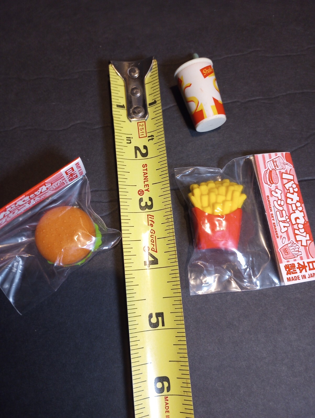 2009 IWAKO Japanese Burger Set Erasers FAST FOOD COMBO Set of 3, Unopened