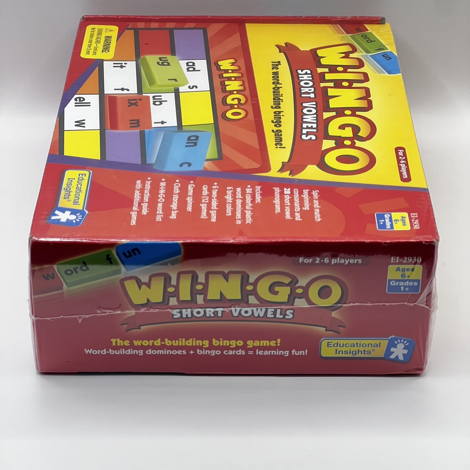 New! W.i.n.g.o. WINGO Short Vowels By Educational Insights Word Dominoes Bingo
