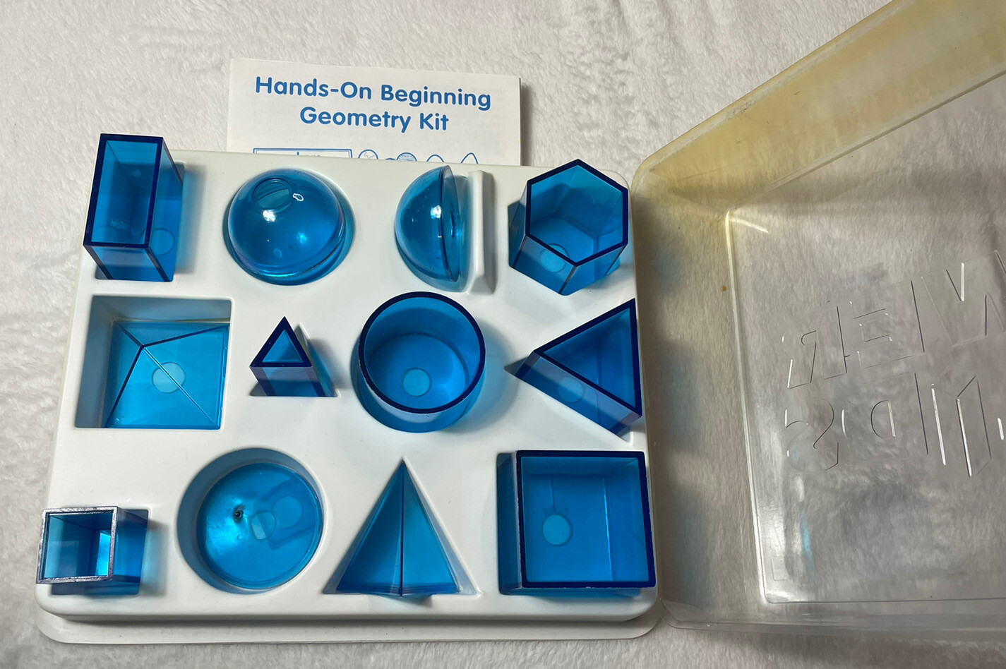 Learning Resources Trans. Power Solids 12 geometric shapes Teachers Volume Blue