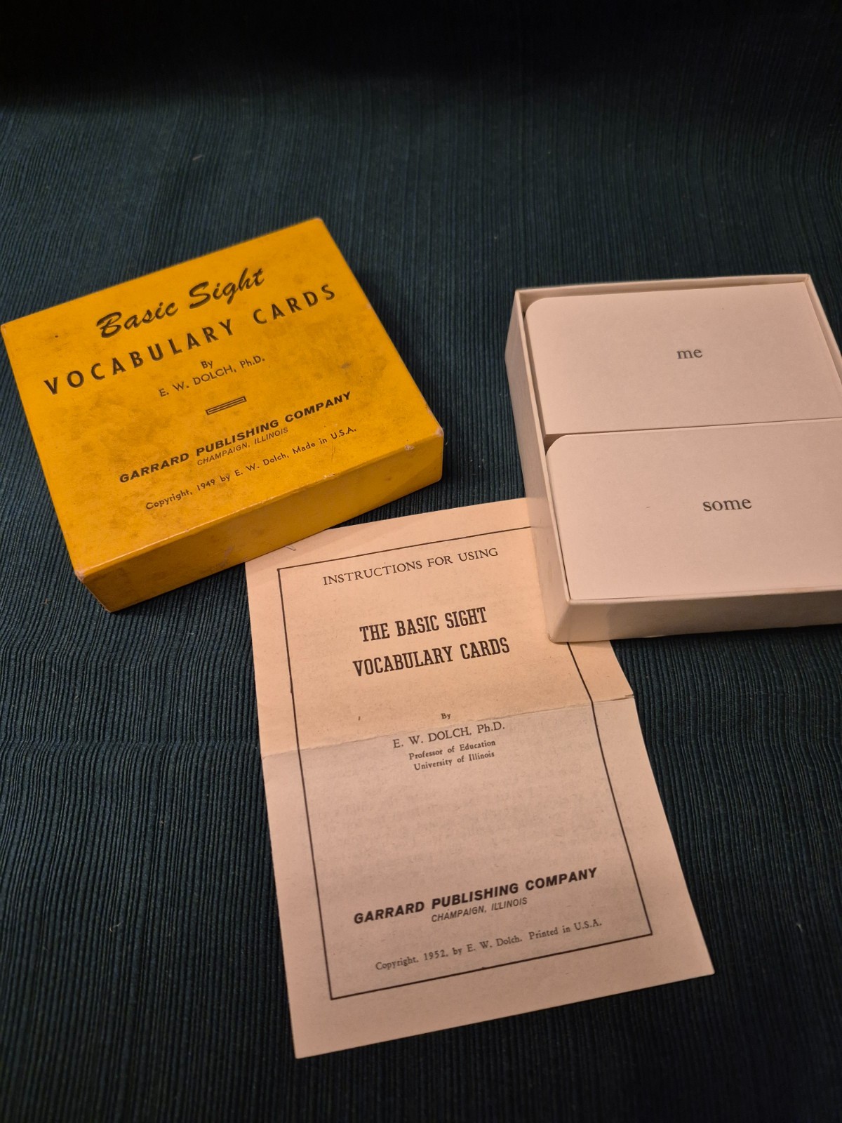Vintage Basic Sight Vocabulary Cards By E.W. Dolch 1949 Garrard Press