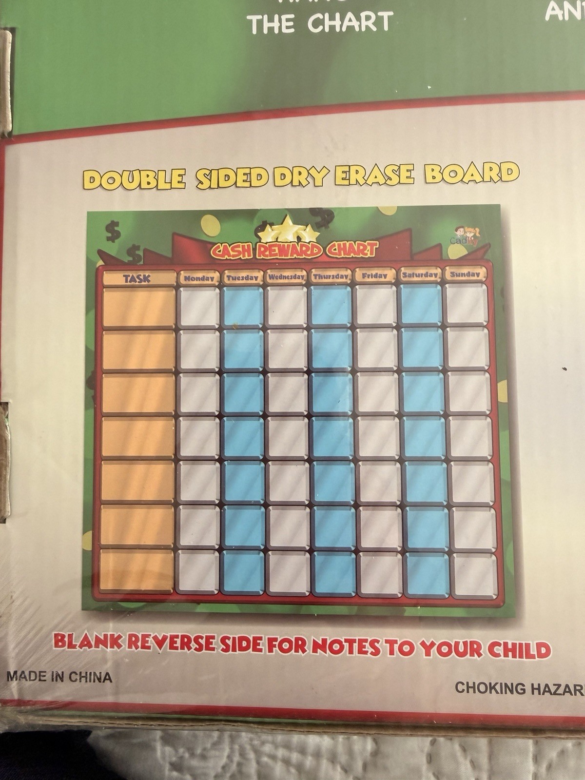 Cadily Cash Reward Chart. Magnetic Chore Chart for Kids. Learning Money Chart