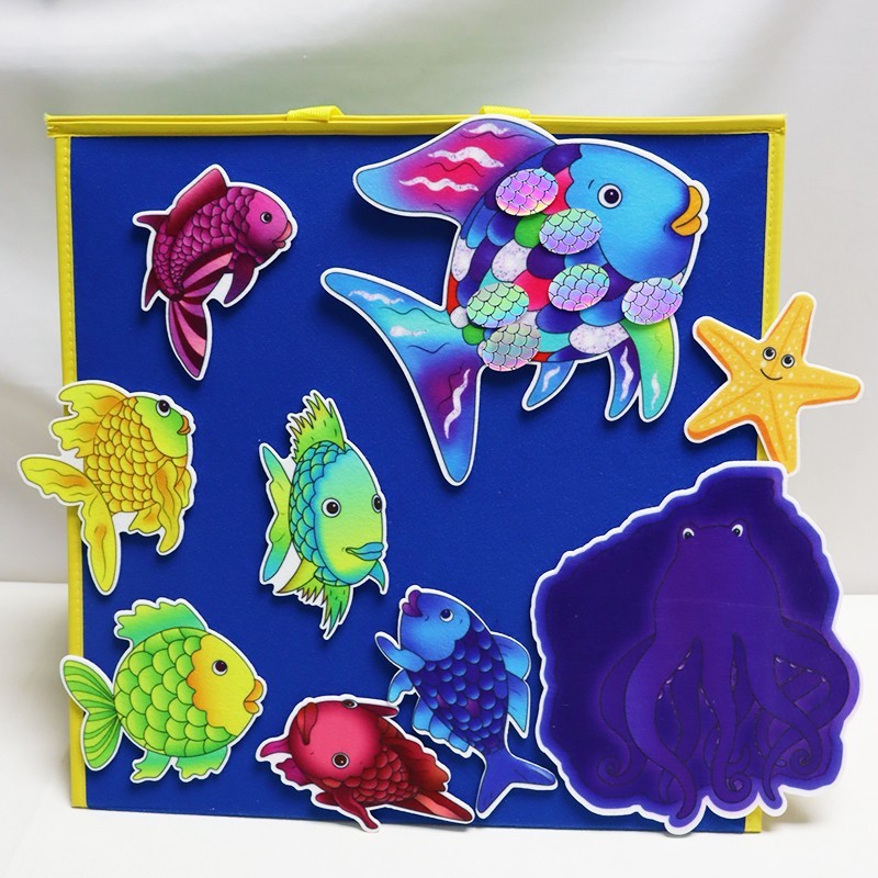 Rainbow Fish Felt Story Set 16-Pcs Flannel Board Educational Toys Preschool Kids