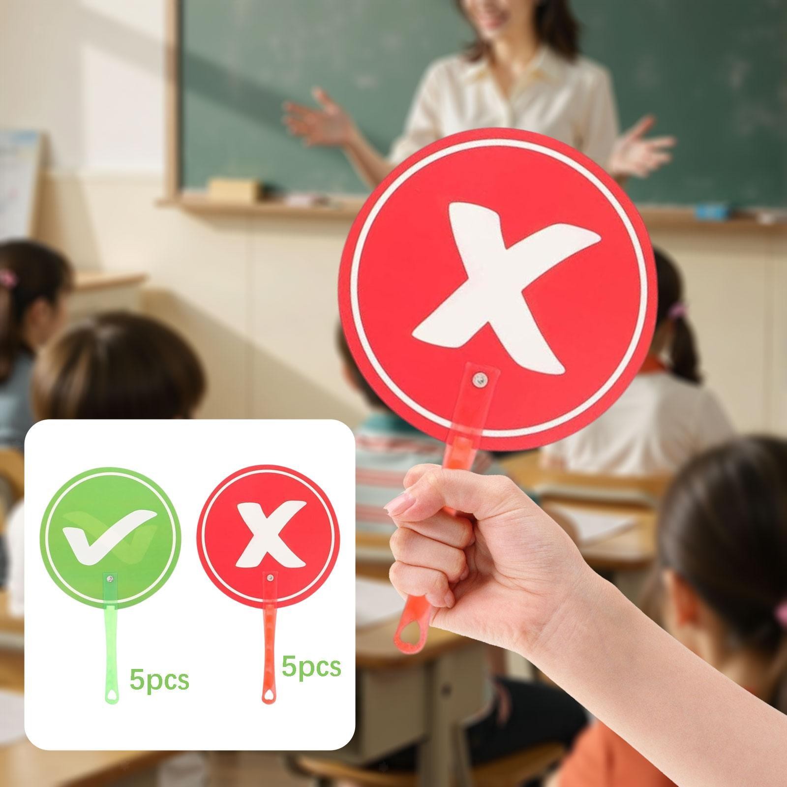 10Pcs Voting Paddles Interaction Signs Interactive Tool Green Red Classroom