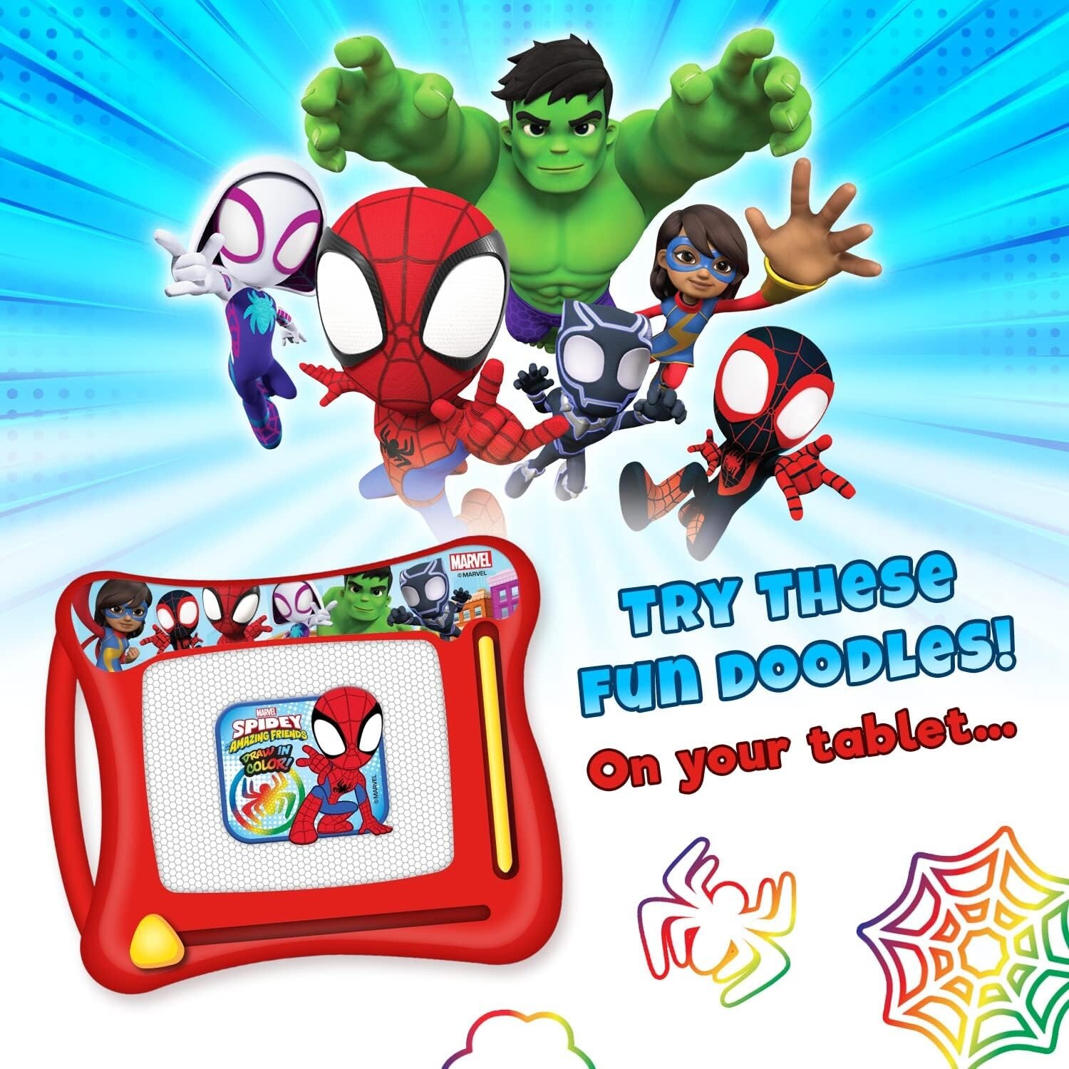 Marvel Spider-Man & Spidey Kids Activity Bundle – Stickers , Tattoos, Magic Draw