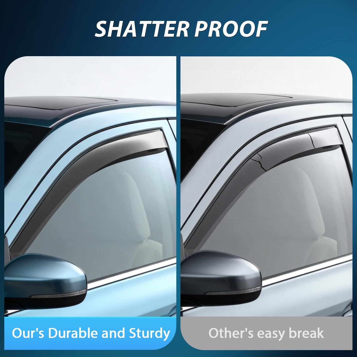 Nilight in-Channel Rain Guards for Ford F150 2015-2020 Crew Cab