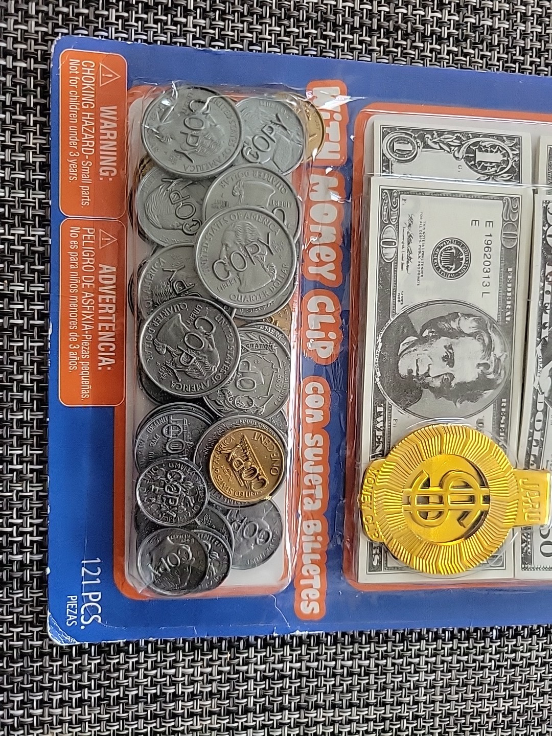 Ja-Ru Play Cash Toy Money – Coins and Bills – with Money Clip NEW!!