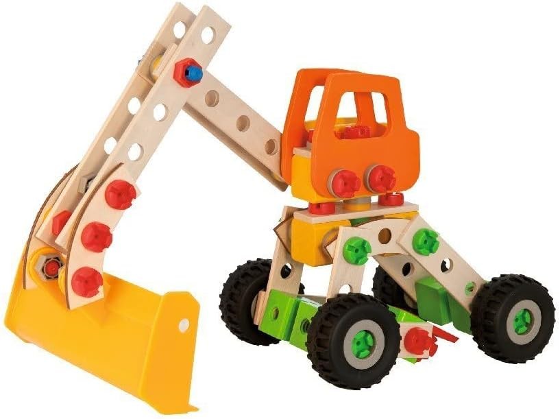Simba 100039057 constructor wheel loader Eichhorn Versatile wooden toy, 140 comp