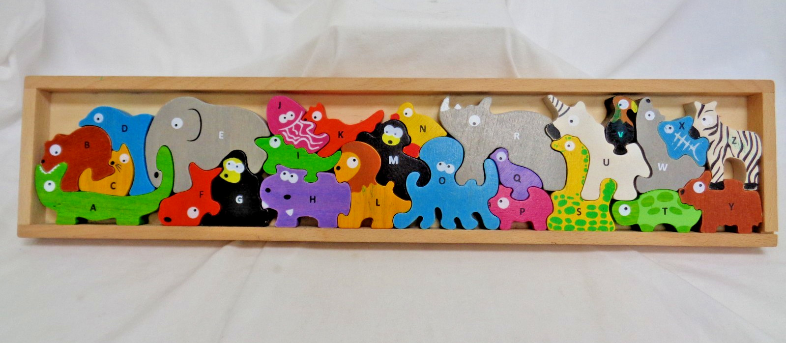 Begin Again Wooden Puzzle Animal Parade Letter A To Z Eco Wood Montessori