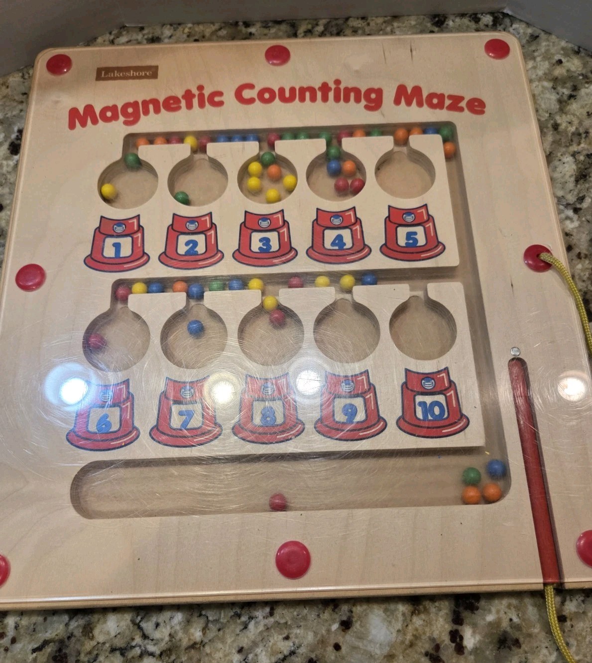 Lakeshore Learning Magnetic Counting Maze Wood Gumball Age 3+ Homeschool Game