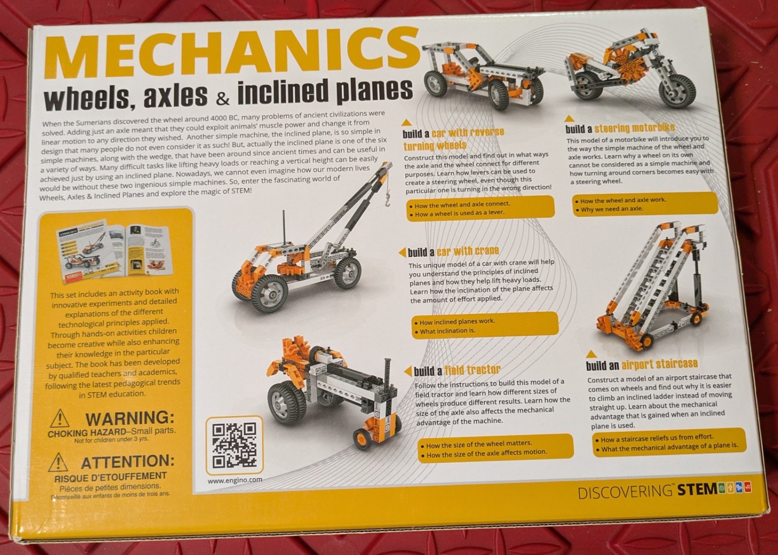 Engino Discovering STEM Mechanics Wheels, Axles and Inclined Planes NEW IN BOX